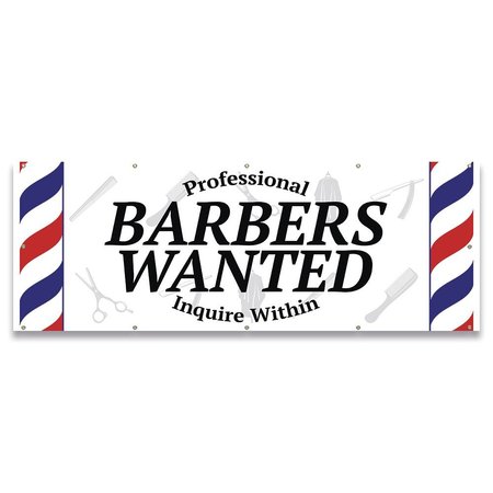 SIGNMISSION Professional Barbers Wanted Banner Concession Stand Food Truck Single Sided B-120-30135